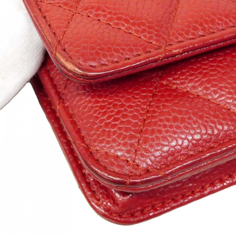 CHANEL Red Caviar Leather Wallet - Picture 8 of 11
